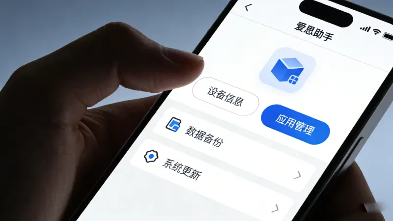 爱思助手照片管理模块，显示相册列表和批量导出选项
